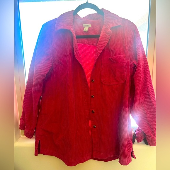 L.L Bean pink shirt jacket in size M - Picture 1 of 4
